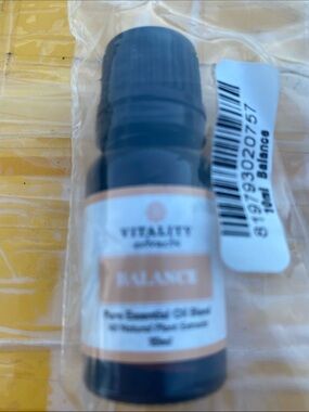 Vitality Aromatics BALANCE Essential Oil Blend - Blue Bottle with Peach Label